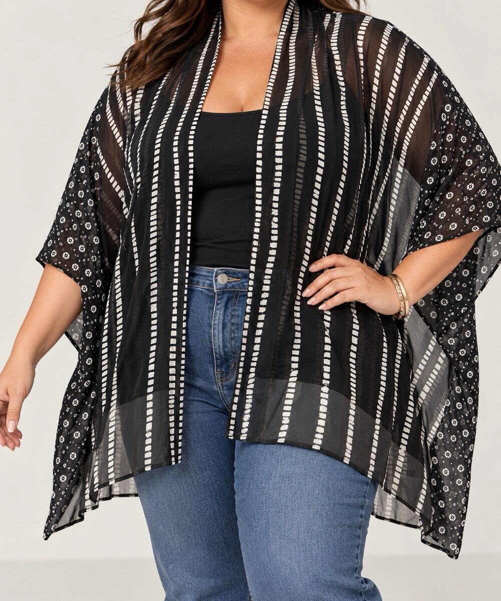NEW Lane Bryant Sheer Open Kimono Cardigan Plus One Size Fits Most